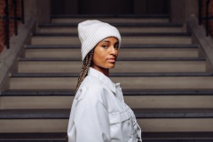 JJAYCE beanie beige front view